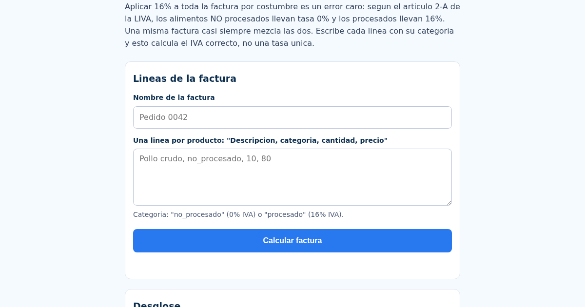 FacturaChef: Generador Automático de Facturas para Proveedores de Restaurantes